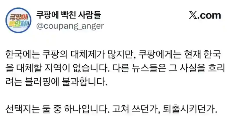 쿠팡은 한국말고 대체할 지역이 없다.jpg