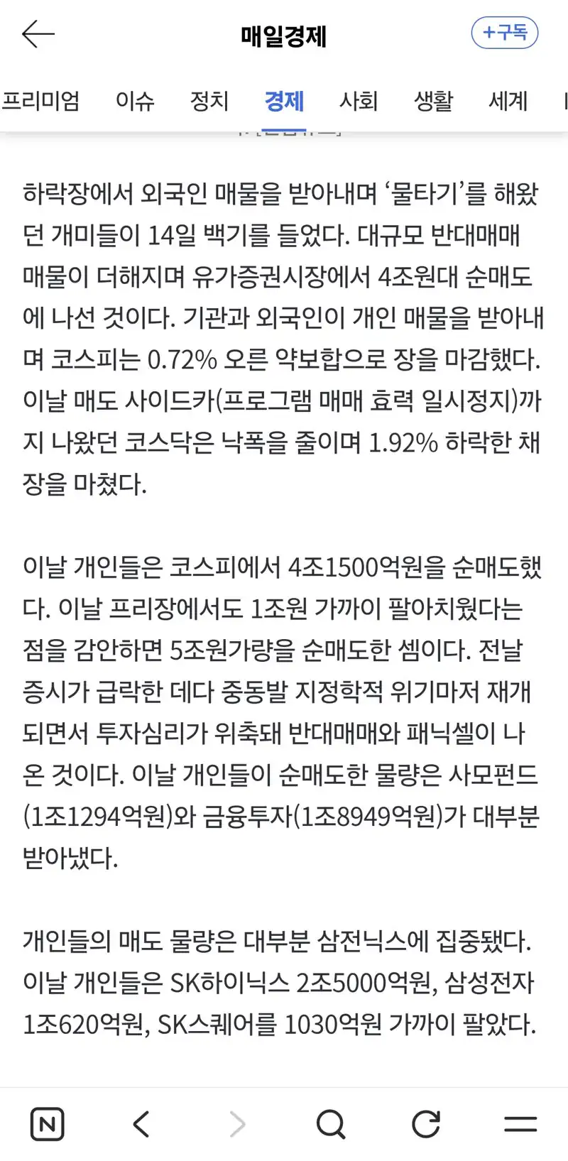 “주식이 이런거였어요?” 공포에 질린 주린이들…4조 던졌다