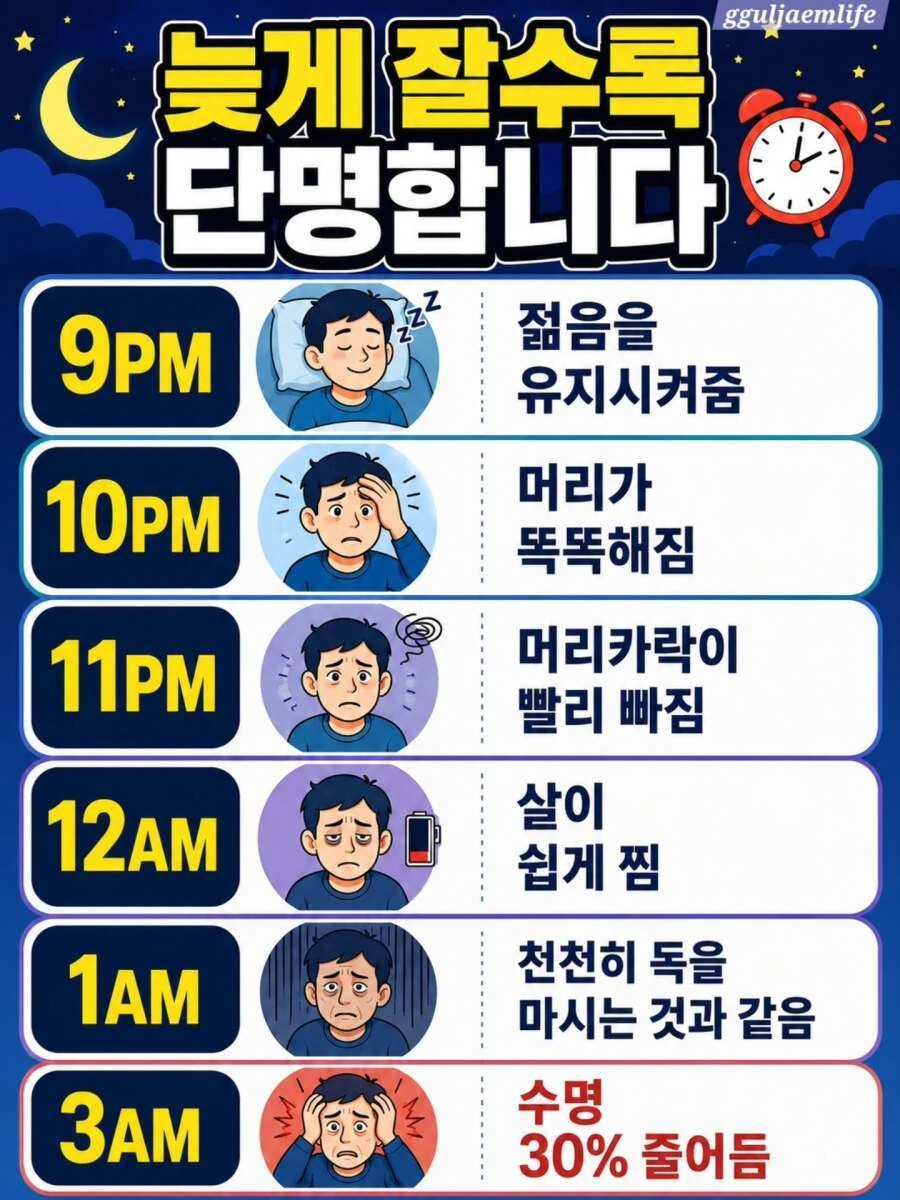 밤에 일찍 자야되는 이유