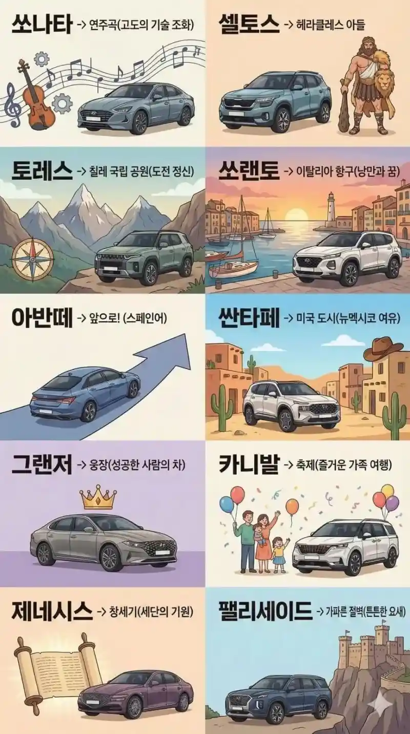 국산 차 이름 뜻