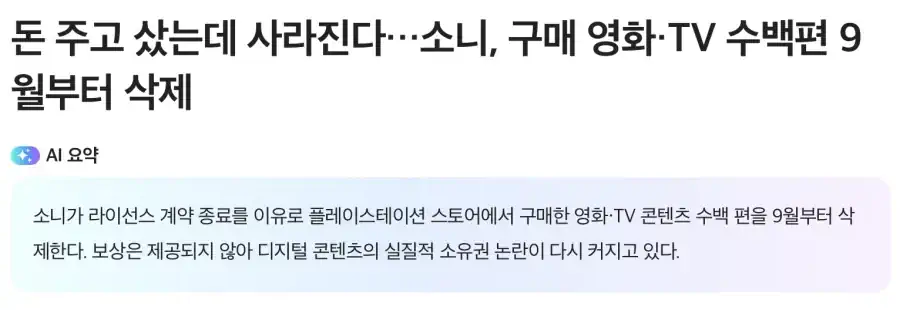 소니가 ㄹㅇ 전세계에 큰 일 하나 한거임