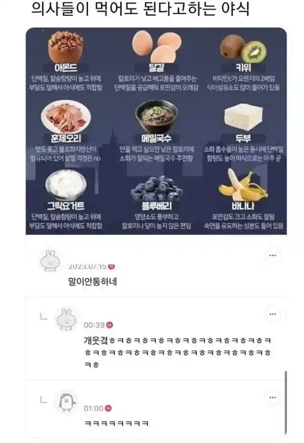 의사들이 먹어도 된다는 야식