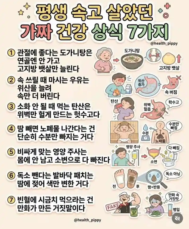속고 살았던 가짜 건강상식 (有)