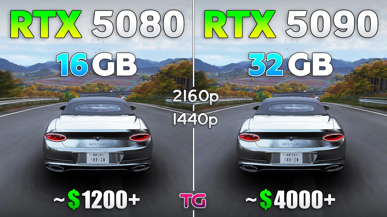 RTX 5080 vs RTX 5090 - 최신 게임 테스트